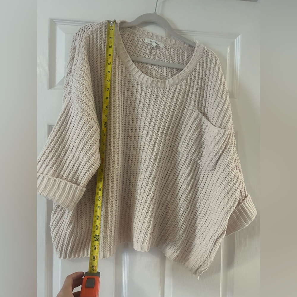 Oversized sweater 3/4 cuff sleeve